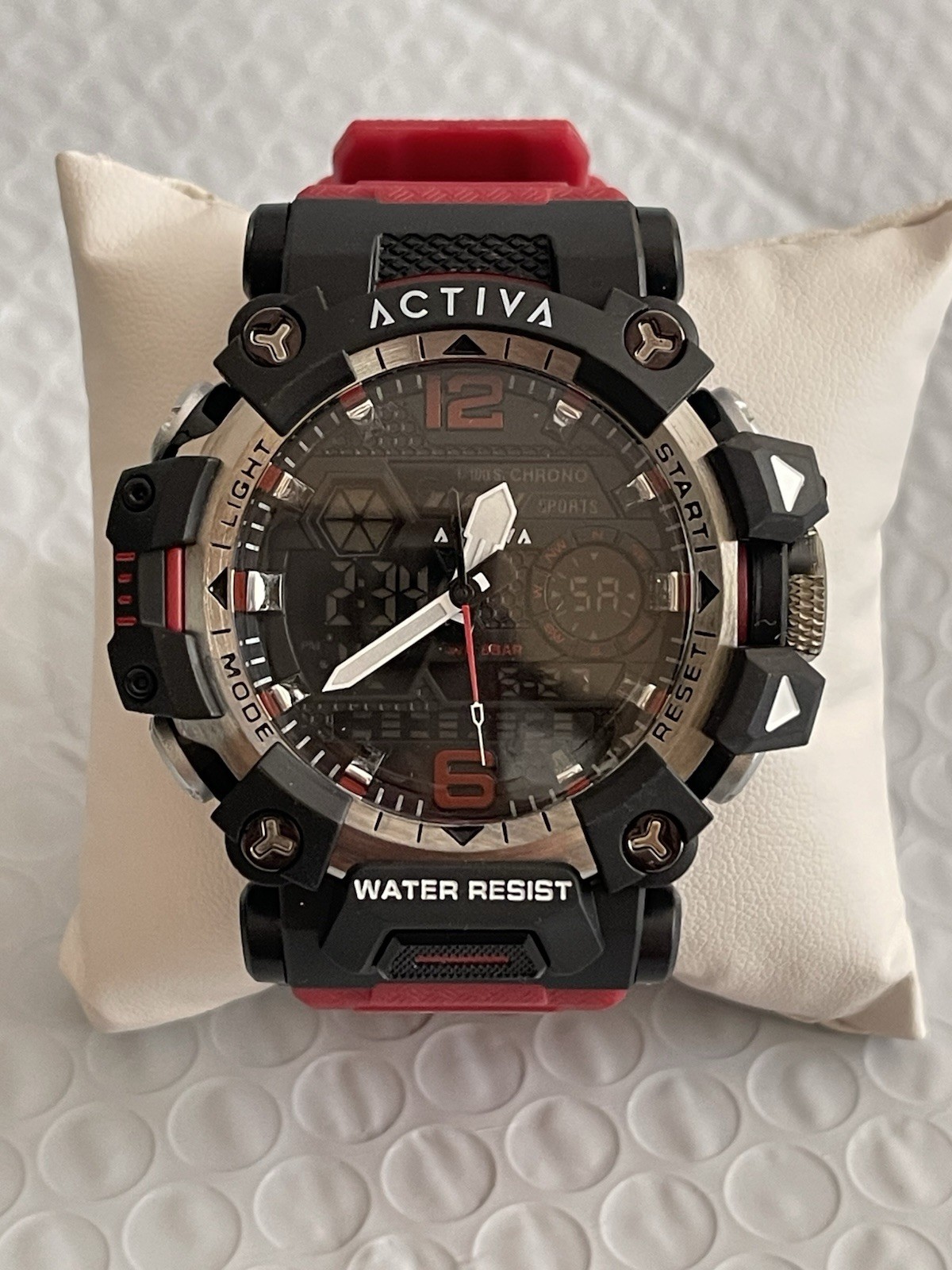 Activa X Invicta Analog & Digital Men’s Watch – 49mm. Red & Black NEW