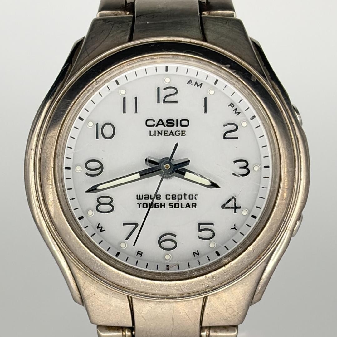 Casio Lineage Solar Quartz White Dial Women Wristwatch