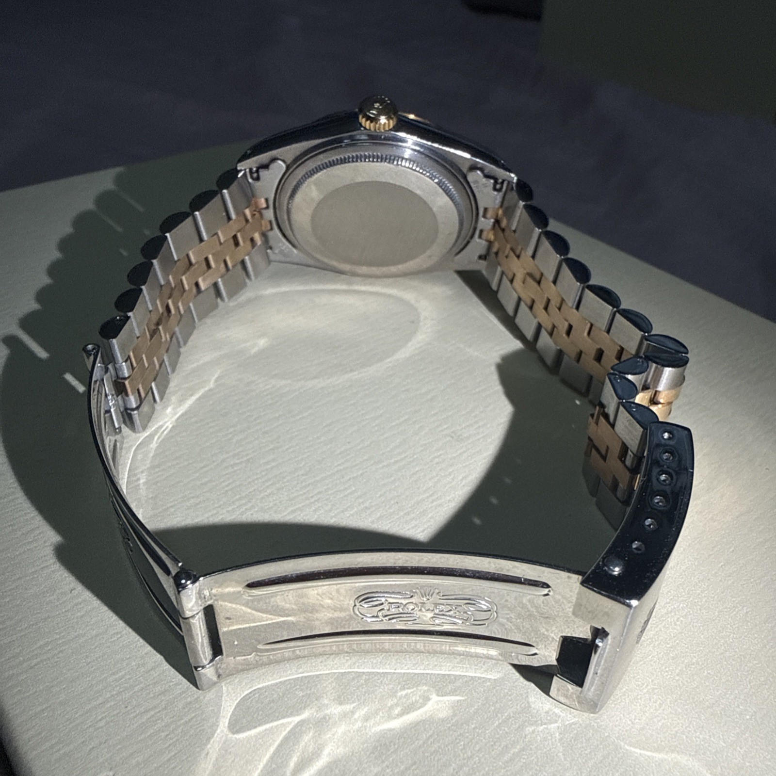 Rolex Datejust 36mm Yellow Gold Fluted Green Diamond Dial Jubilee Watch