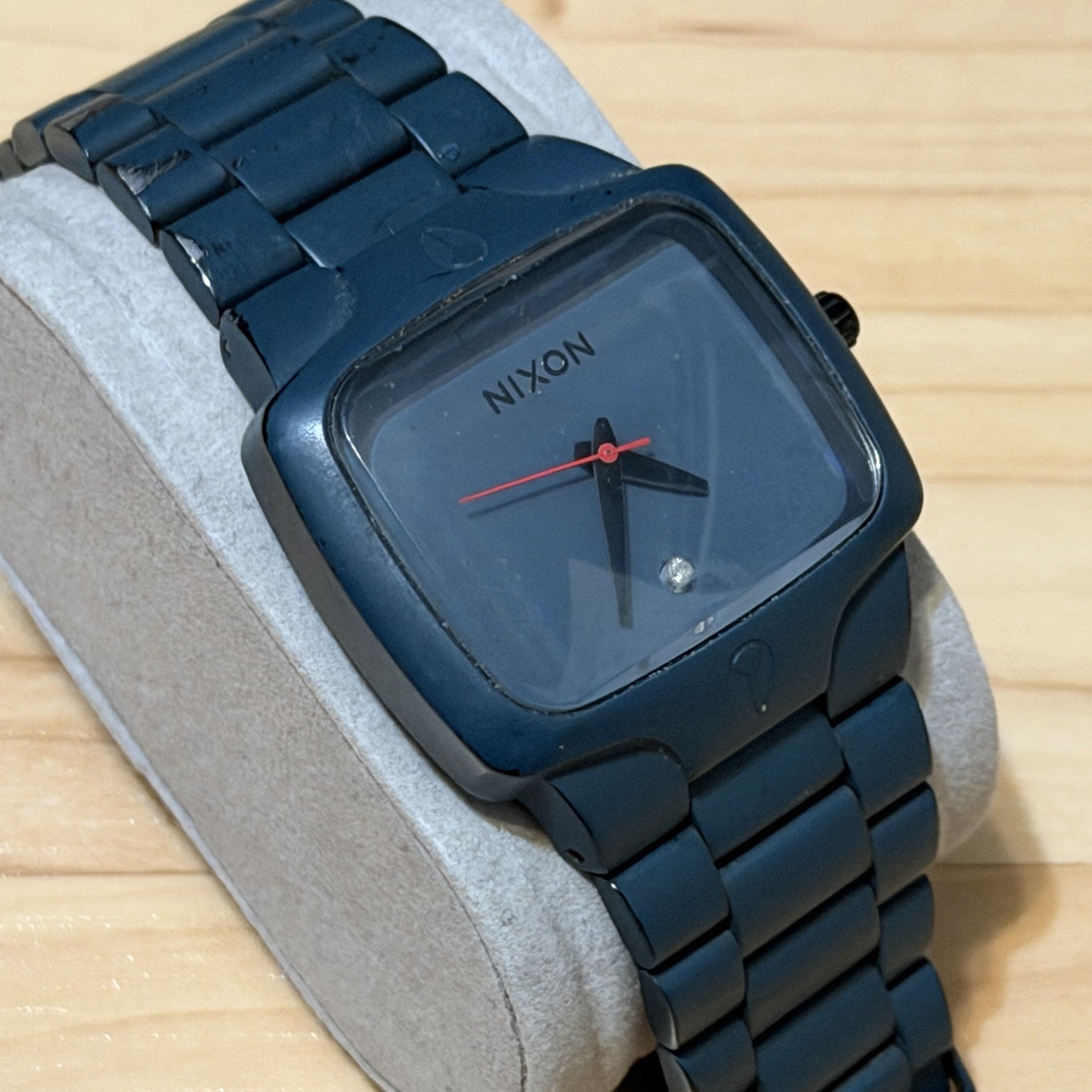 Nixon The Player “Yes It’s Real” GUNSHIP Blue Men’s Analog Surf Watch RUNS READ