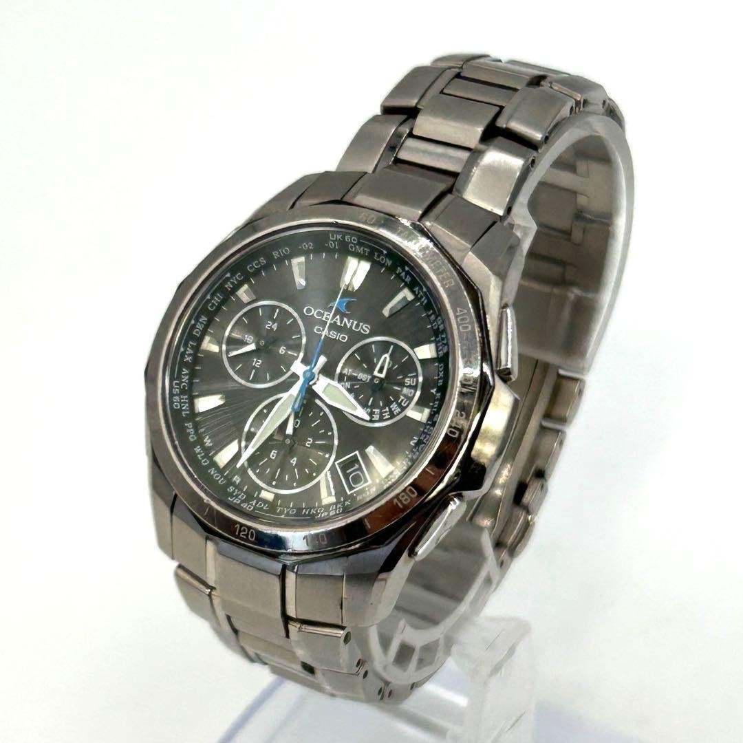 Casio Oceanus Manta OCW-S1000 Solar Radio Chronograph Titanium Band Watch JAPAN