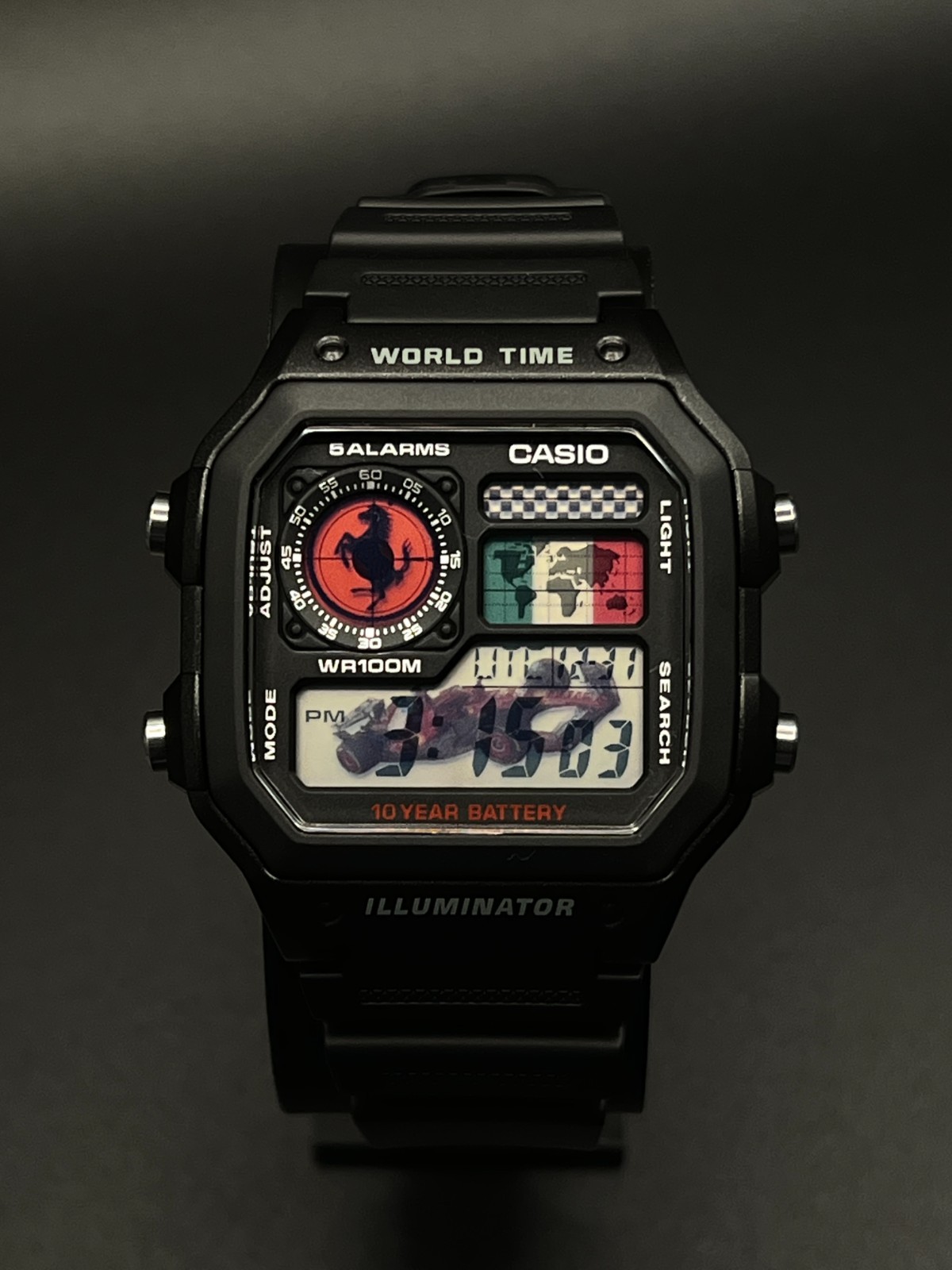 “Tifosi” | 🇮🇹🏎️🏁 | Custom Ferrari Formula CASIO AE-1200WHD | Royale | MOD
