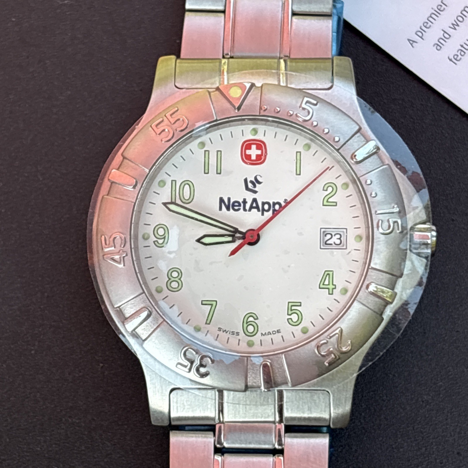 Wenger Swiss Military Mens Watch 43mm White Dial Date 7018x Steel Bracelet – NWT