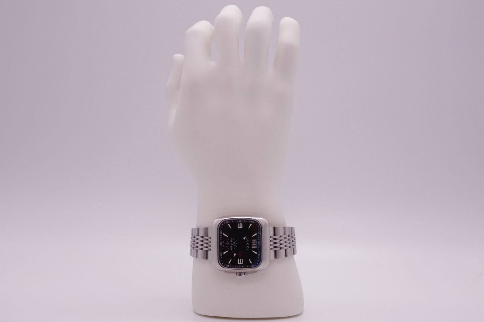 🎦New Batt [MINT w/Box] GUCCI Coupe 131.3 Black Dial Small Second Qz Men’s JAPAN