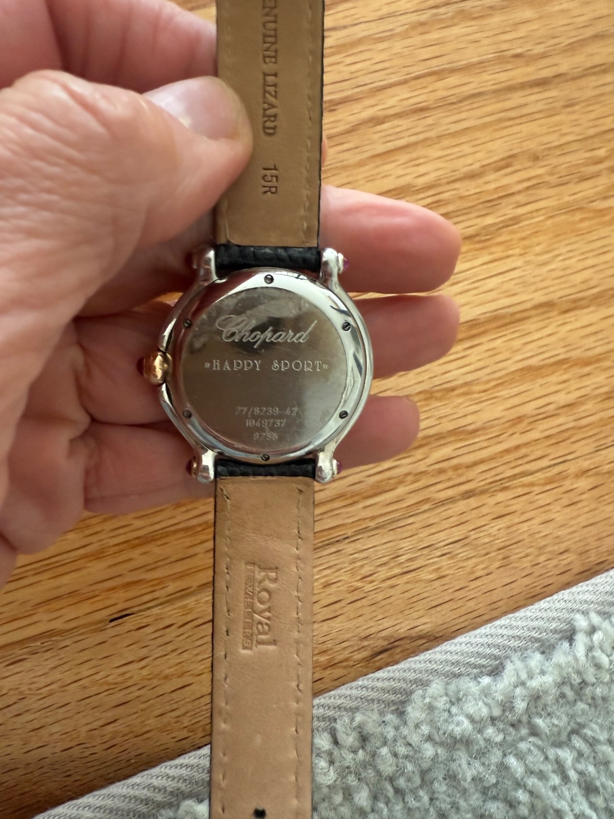 Chopard Vintage Happy Sport Watch ruby bezzle moon and stars 18k