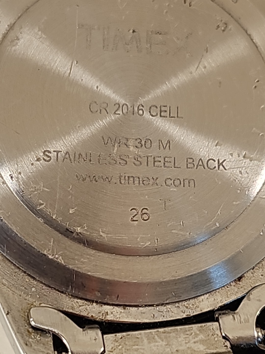 Timex Indiglo Watch WR 30M CR 2016 Cell W/Day & Date SS Stretch Band