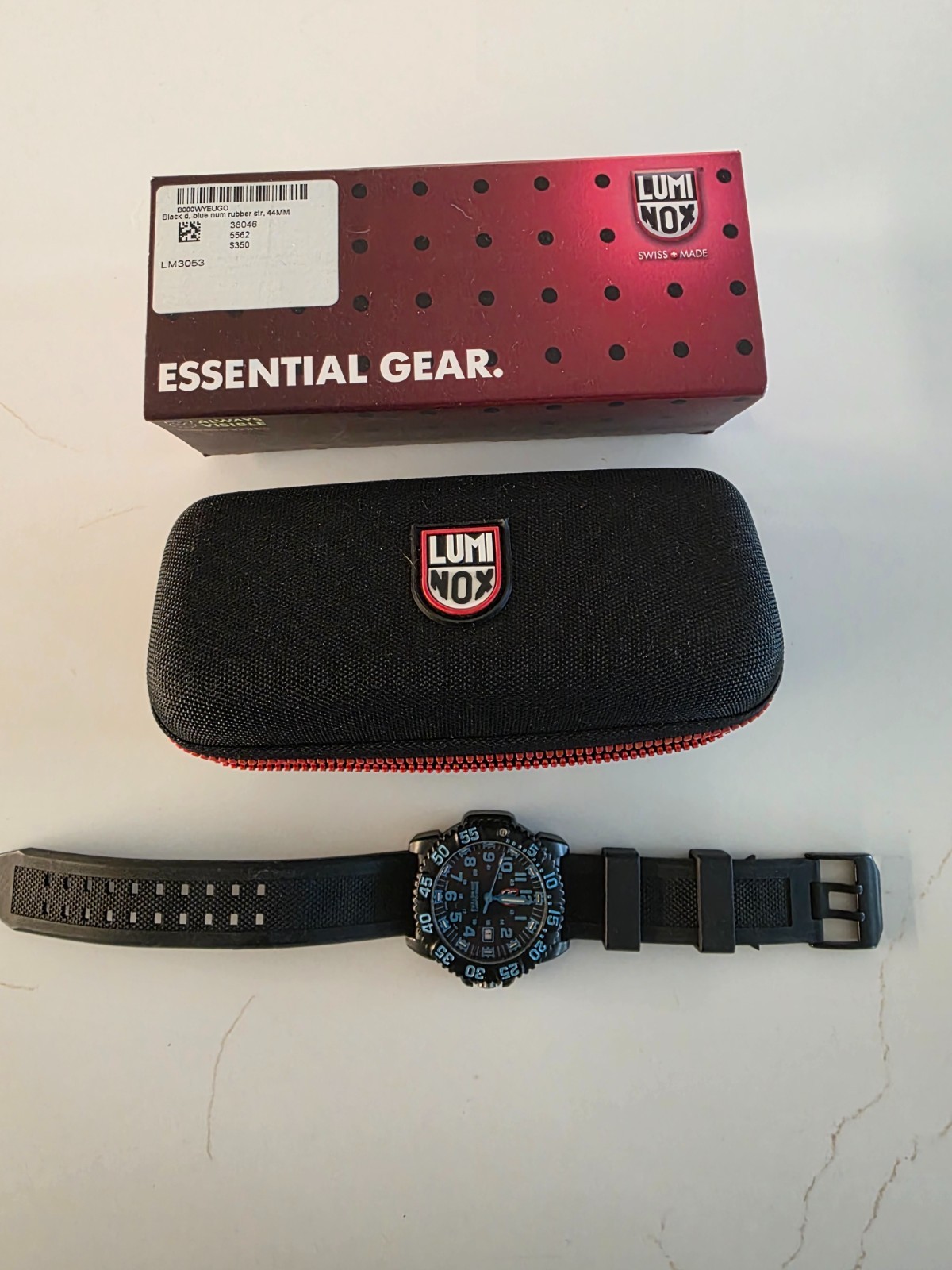 Luminox LM3053 Black & Blue rubber strap 44mm