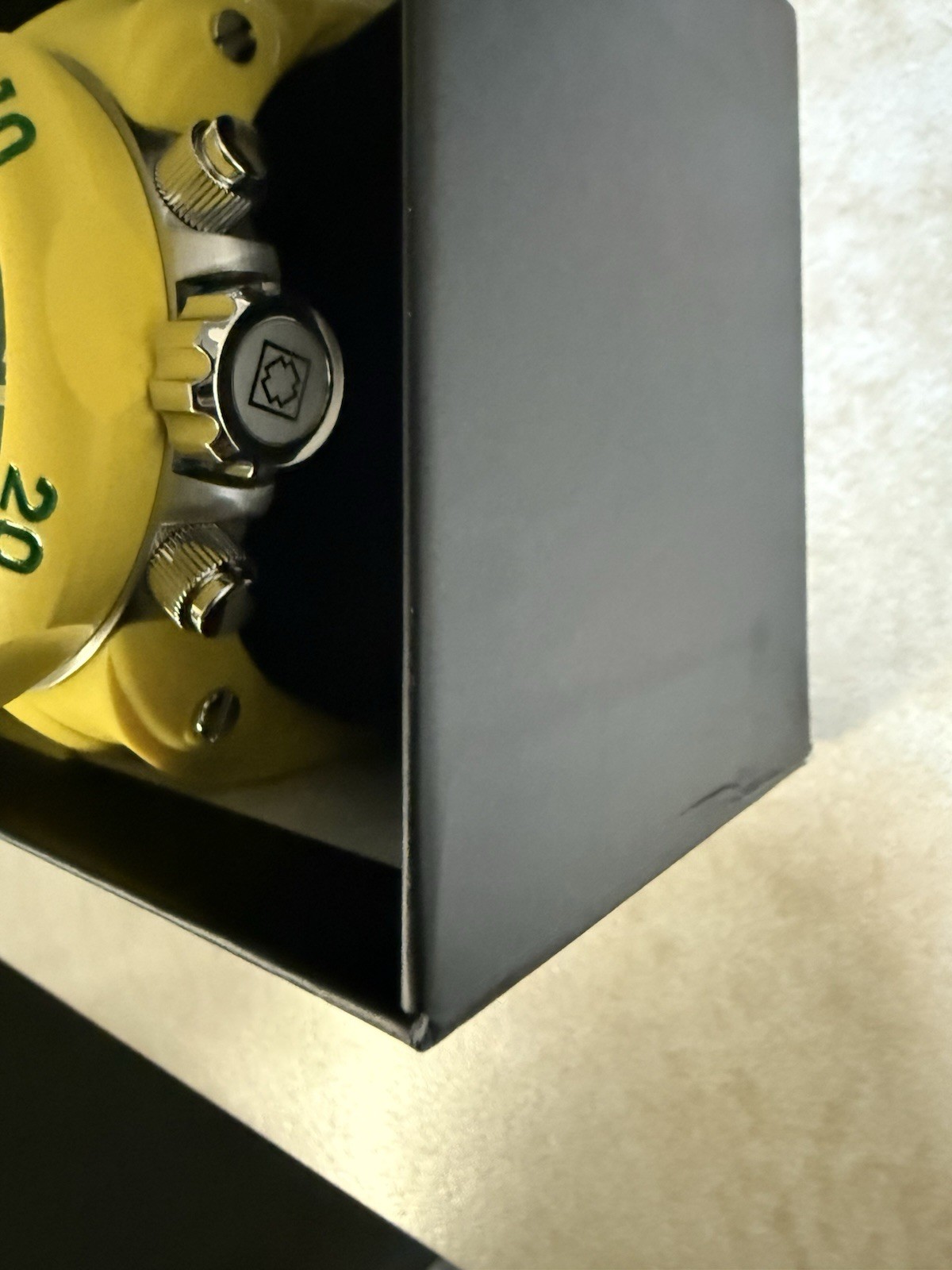 Invicta Venom Men’s Chronograph Watch Green Dial Yellow Silicone Band w/Box