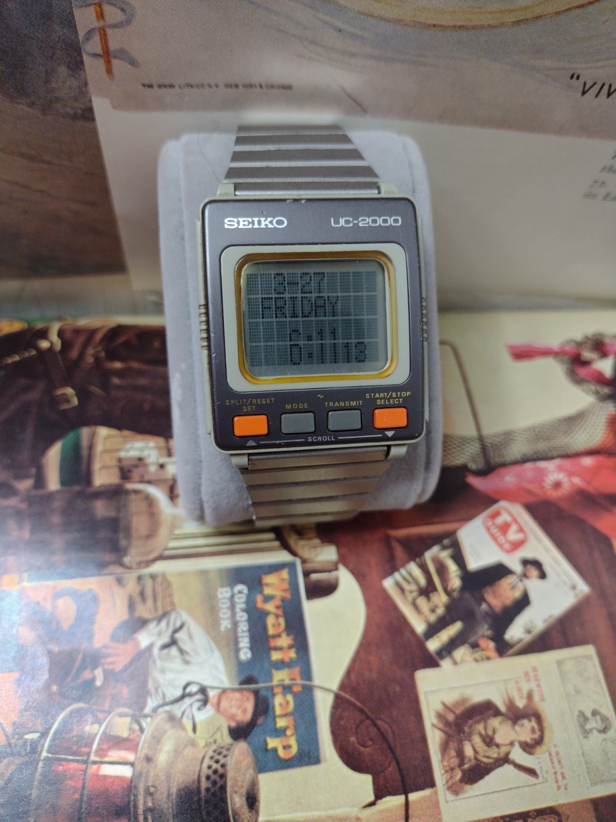 Seiko Digital Wrist Computer watch Stainless Steel UC-2000 UW01-0010