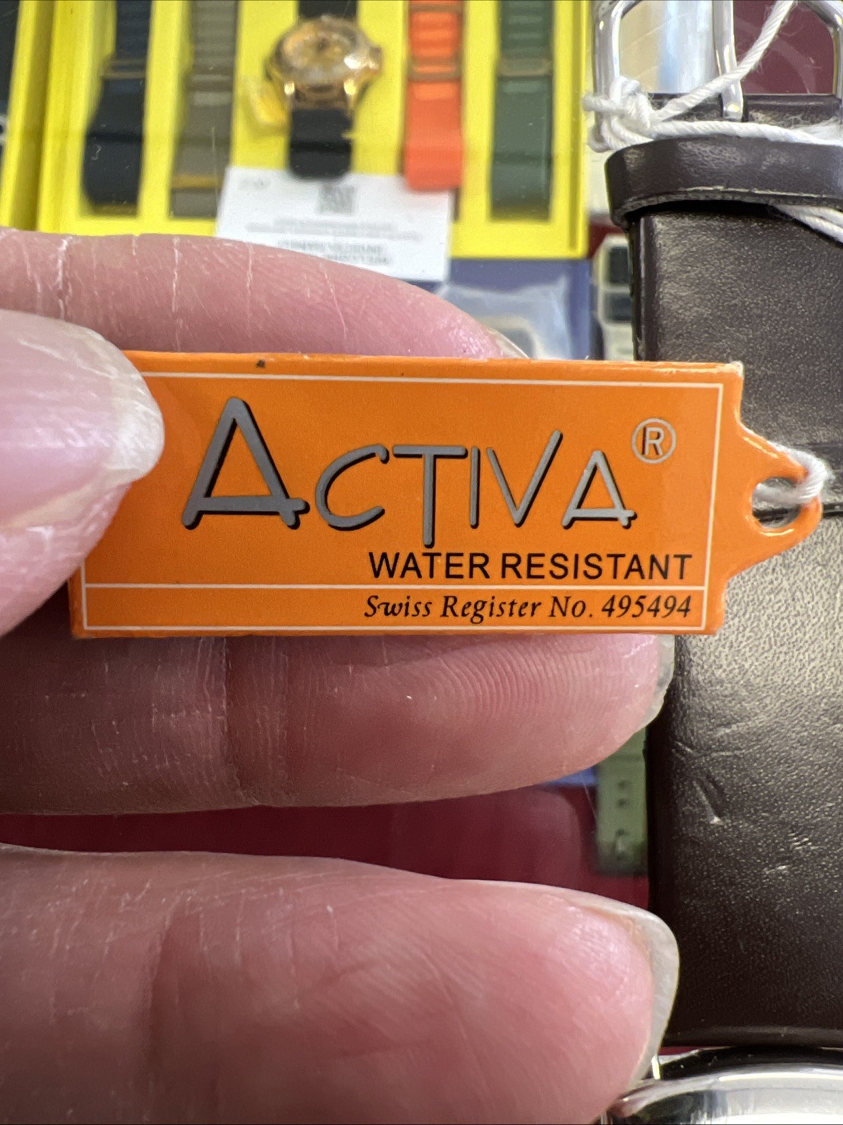 ACTIVA Swiss Tonneau Watch Leather Strap Water Resist 30M SM455(Good Condition)!