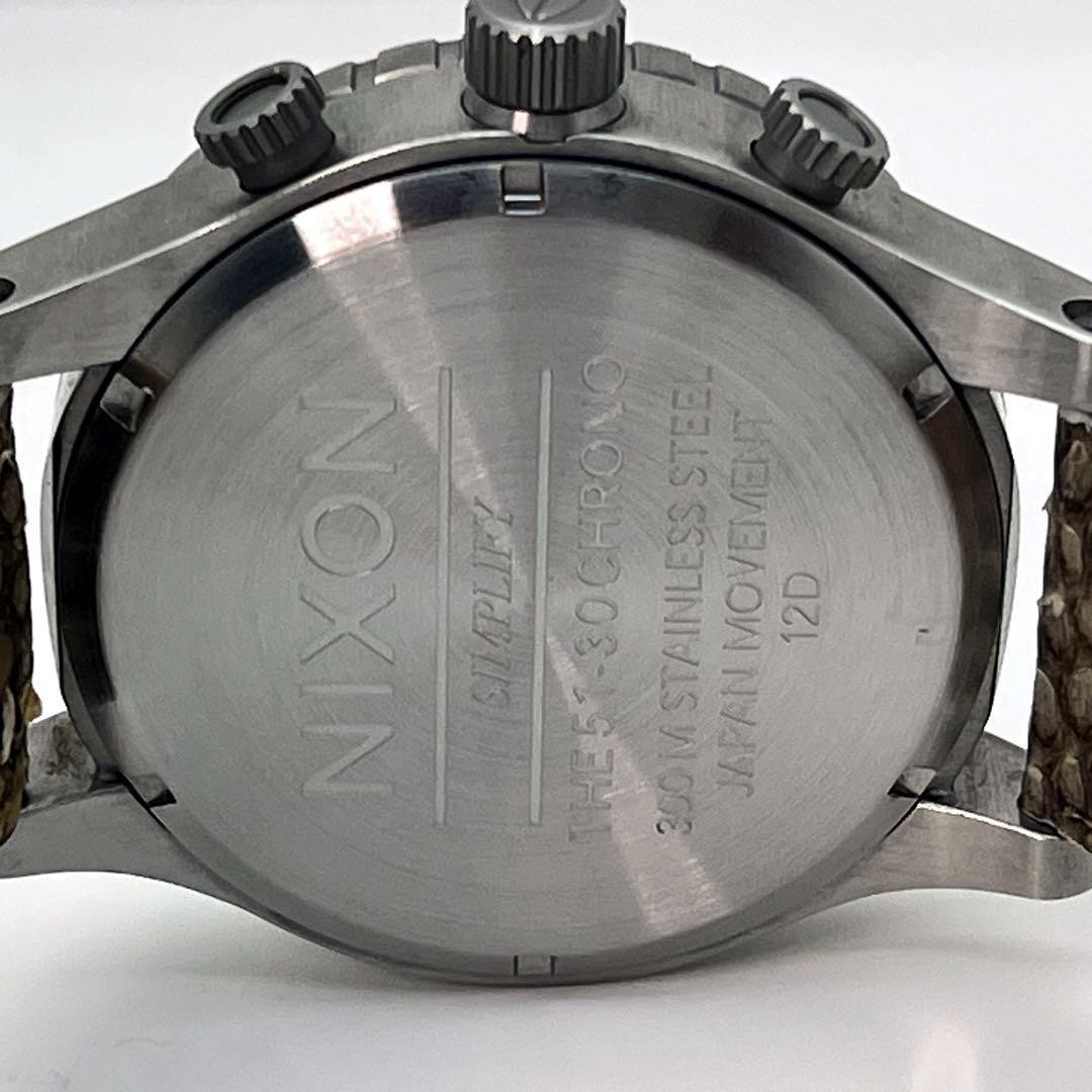 Nixon 51-30 Chronograph Watch Pattern Leather Band 51.2 mm