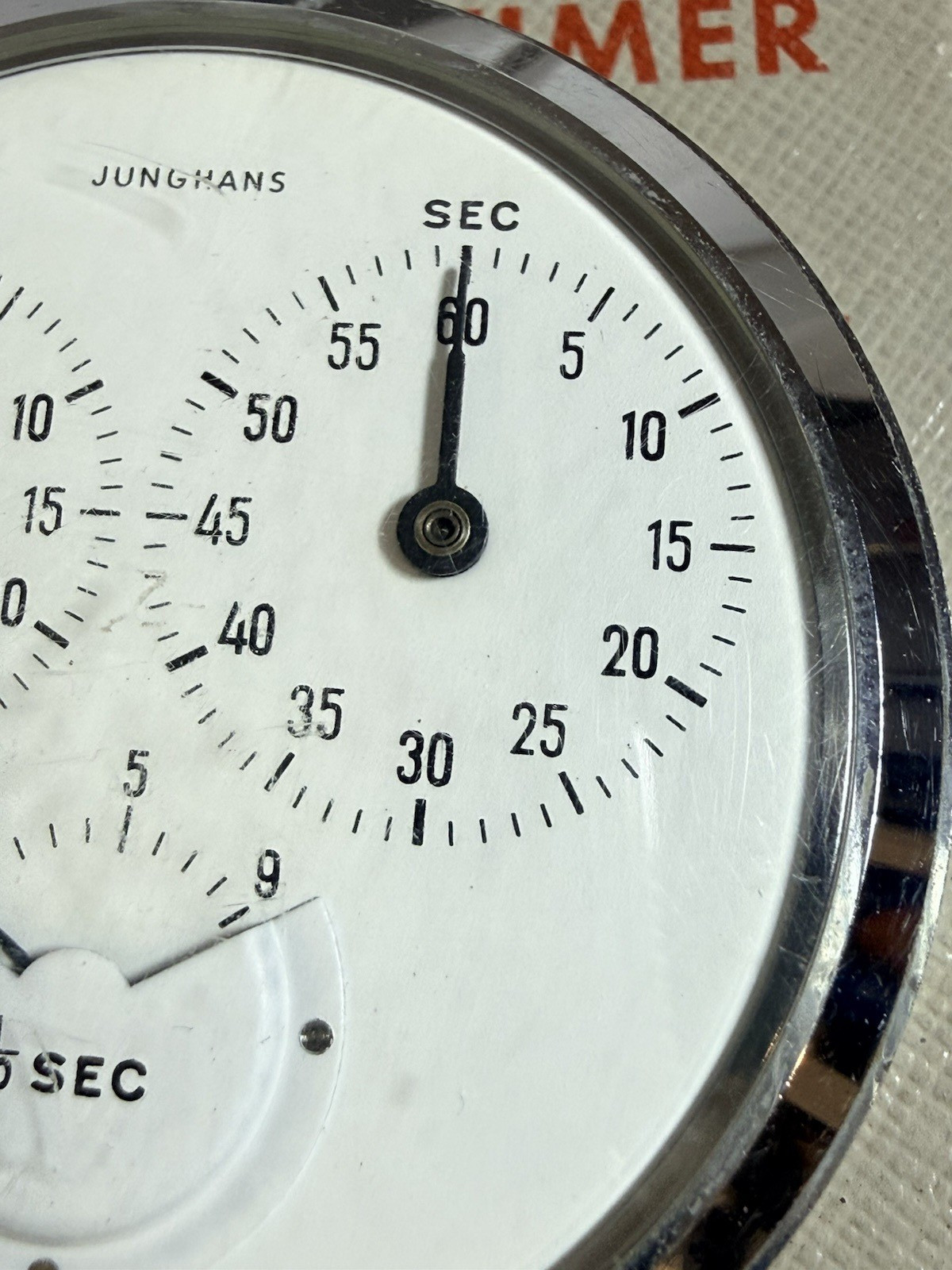 Junghans Vintage Mechanical Stopwatch #19 German 1/10 Sec Timer, 7 Jewels w/Box