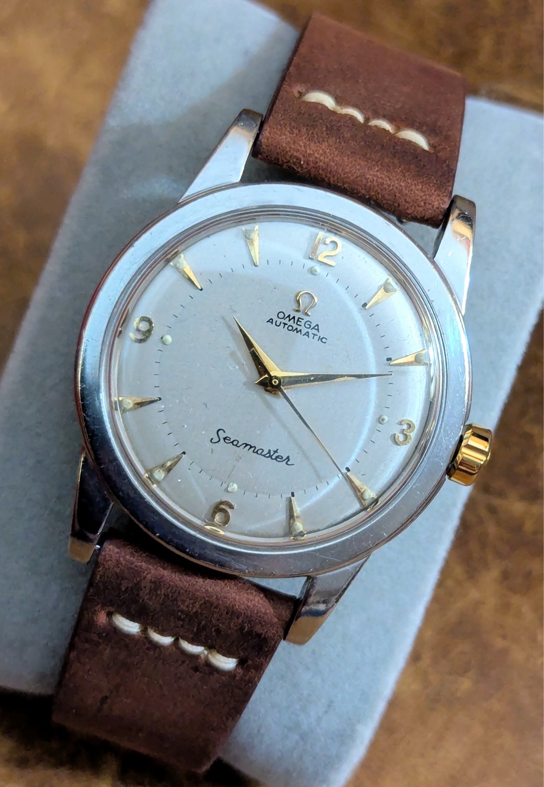 BEAUTIFUL VINTAGE OMEGA SEAMASTER, AUTOMATIC BUMPER, 34MM, REF# 2577-5