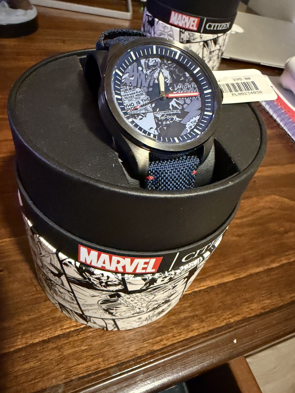 Citizen Eco-Drive Marvel Men’s Analog Quartz Watch Blue Fabric Strap Luminous