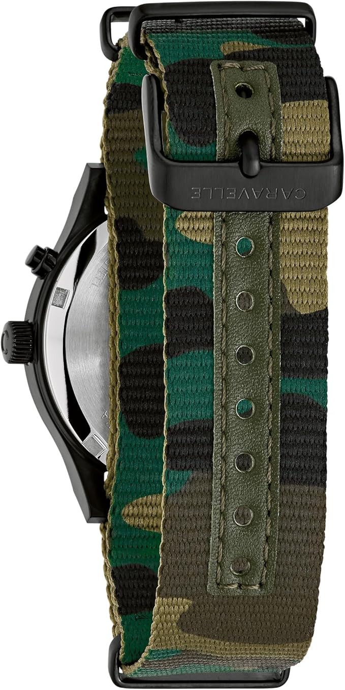 Caravelle by Bulova Men’s Quartz Watch, Vintage Light Up, Camouflage 45C121
