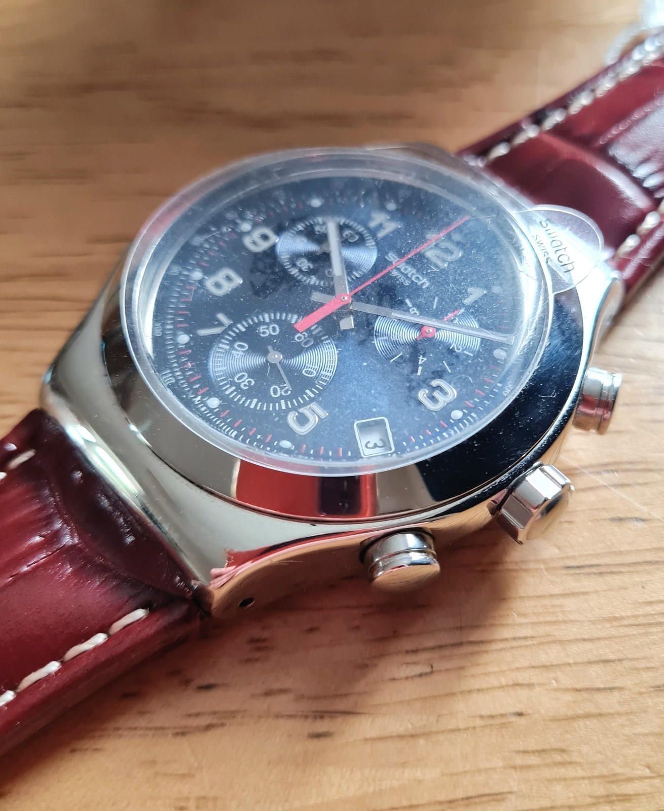 Swatch Irony Chrono Chronograph Secret Operation YVS452 Watch Box Papers MINT