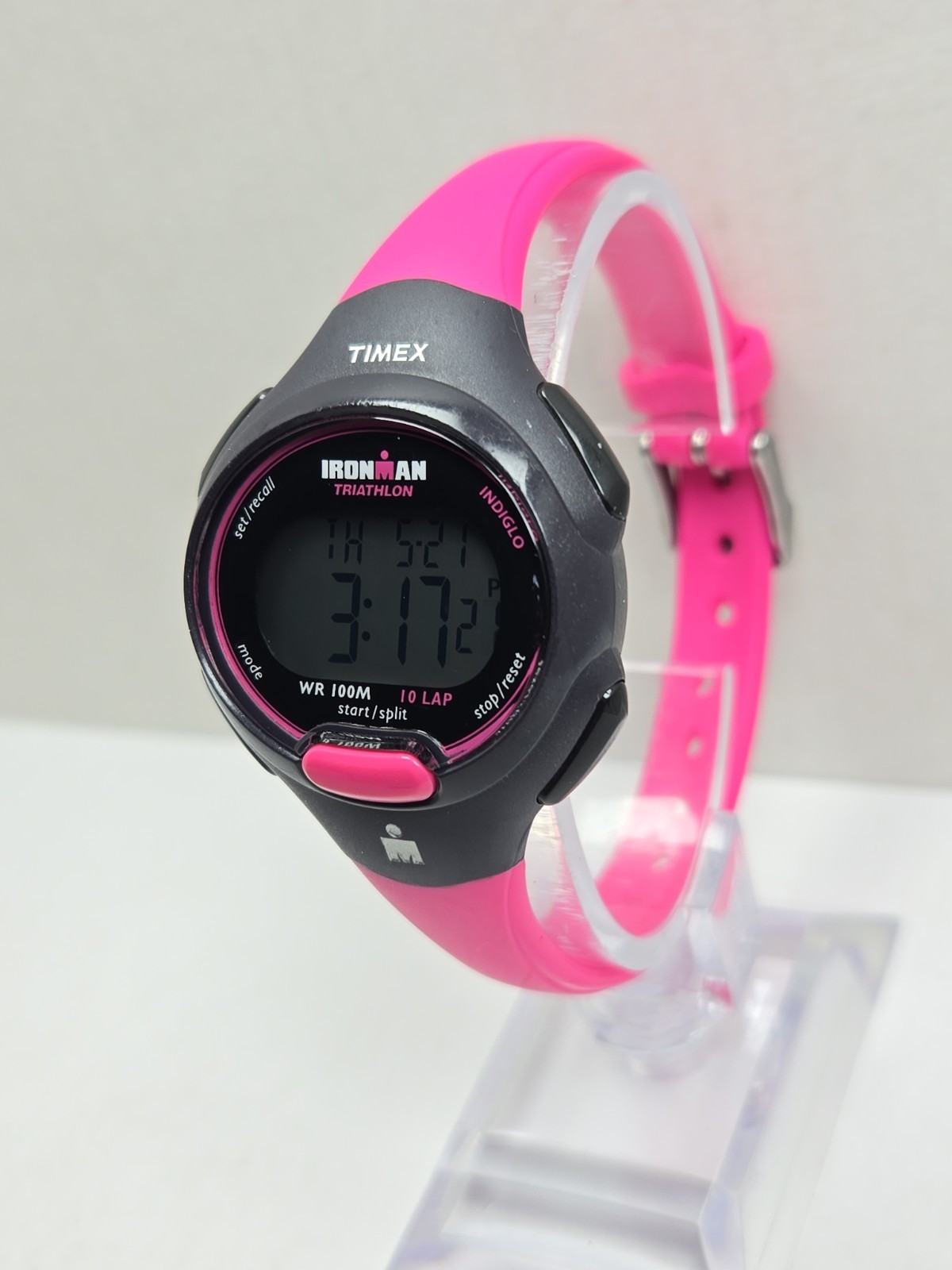Timex Ironman Triathlon 10 Lap Womens Watch Pink Purple Indiglo New Battery