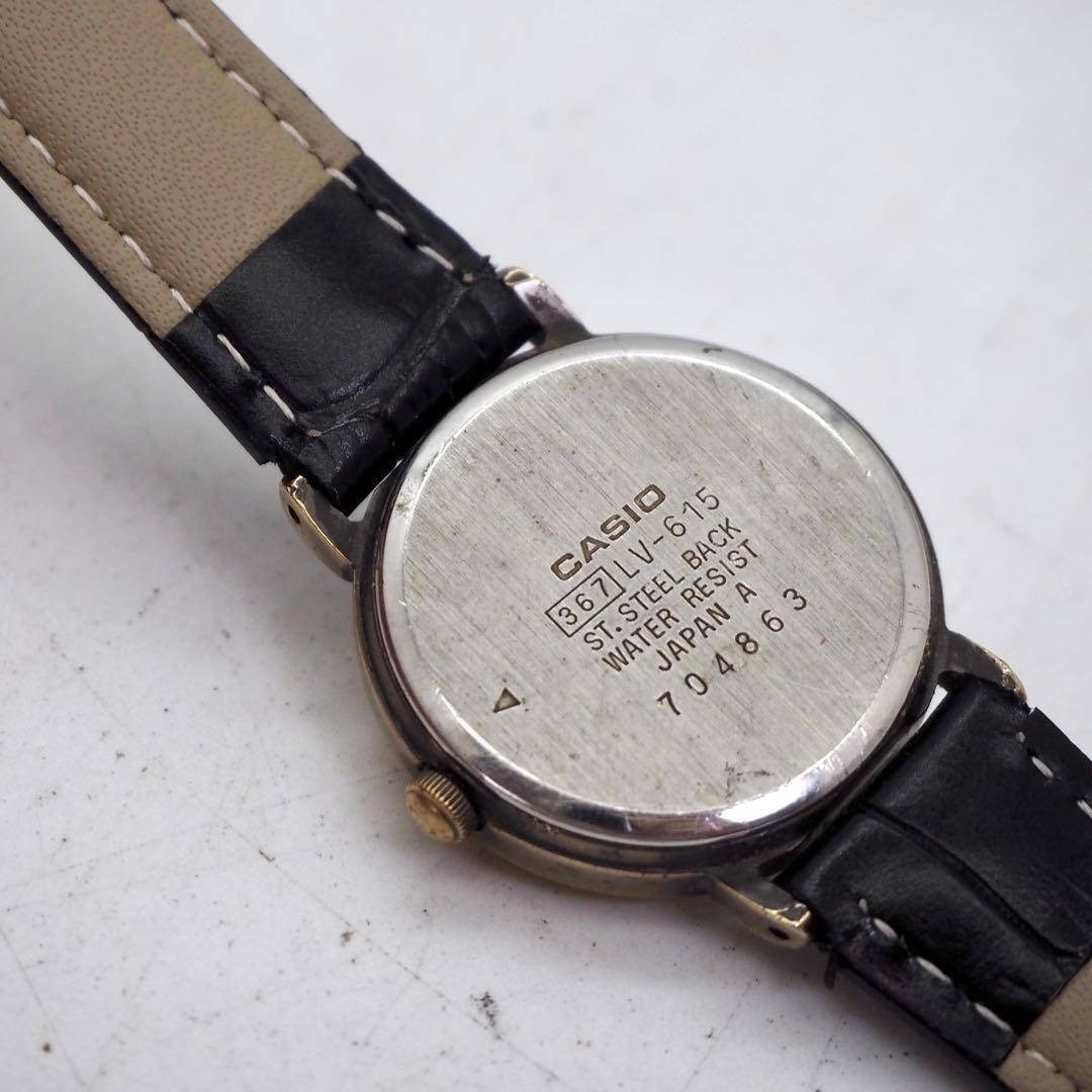 CASIO Traddy Watch LV-615 Moon Phase Antique White Pearl 17.1 cm Working