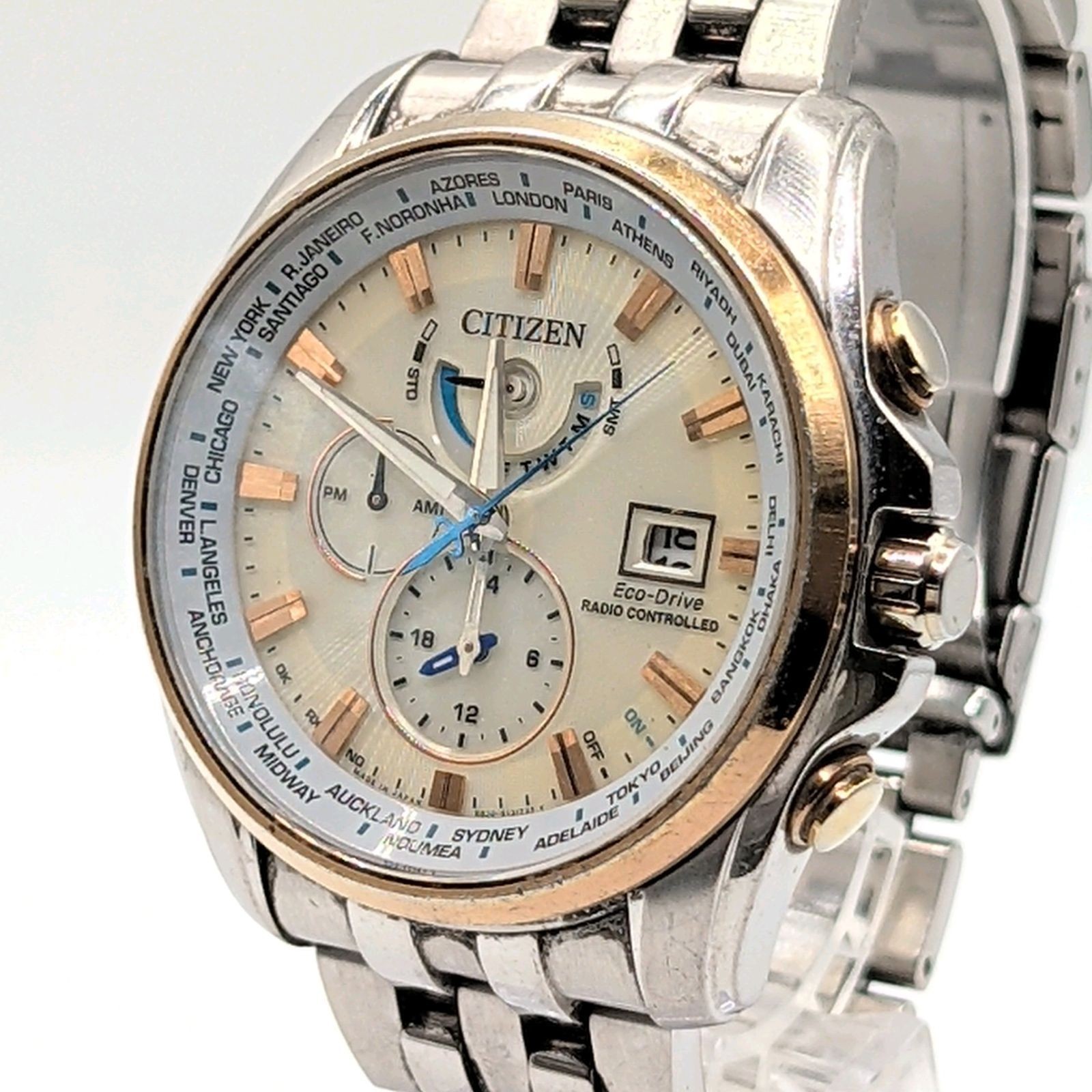 Citizen Eco-Drive H820-T021701 Solar Men’s Watch Silver Date FS