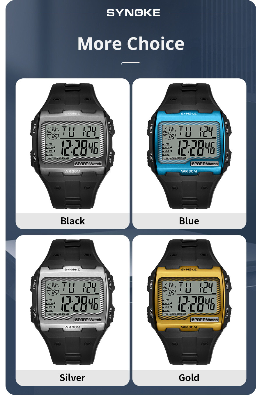 SYNOKE Men’s Military Waterproof Sport Digital Watch LED Backlight Wristwatch US