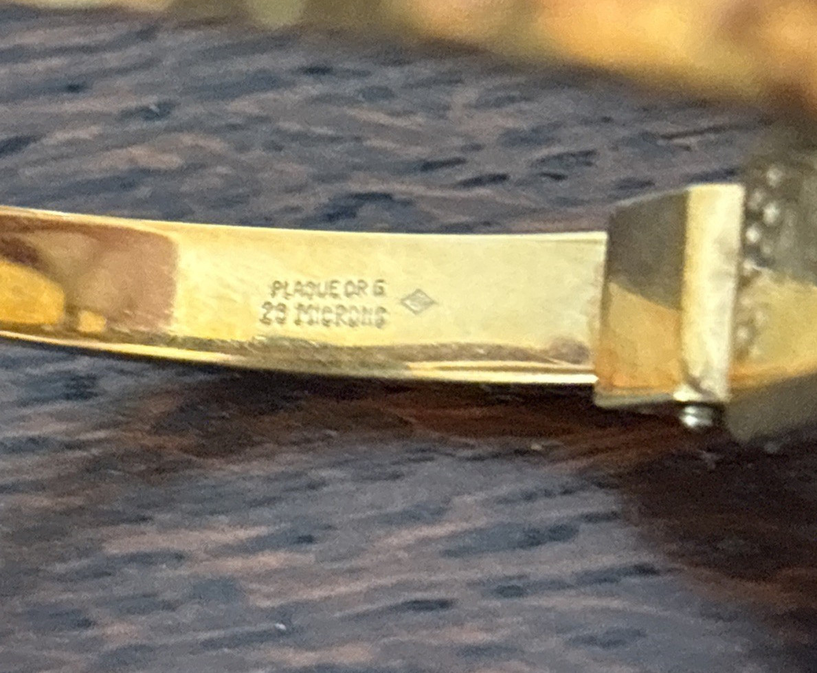 Vintage Ernest Borel Gold Plated 20 Micron Ladies Cuff Watch 1960s & Wyler Bonus