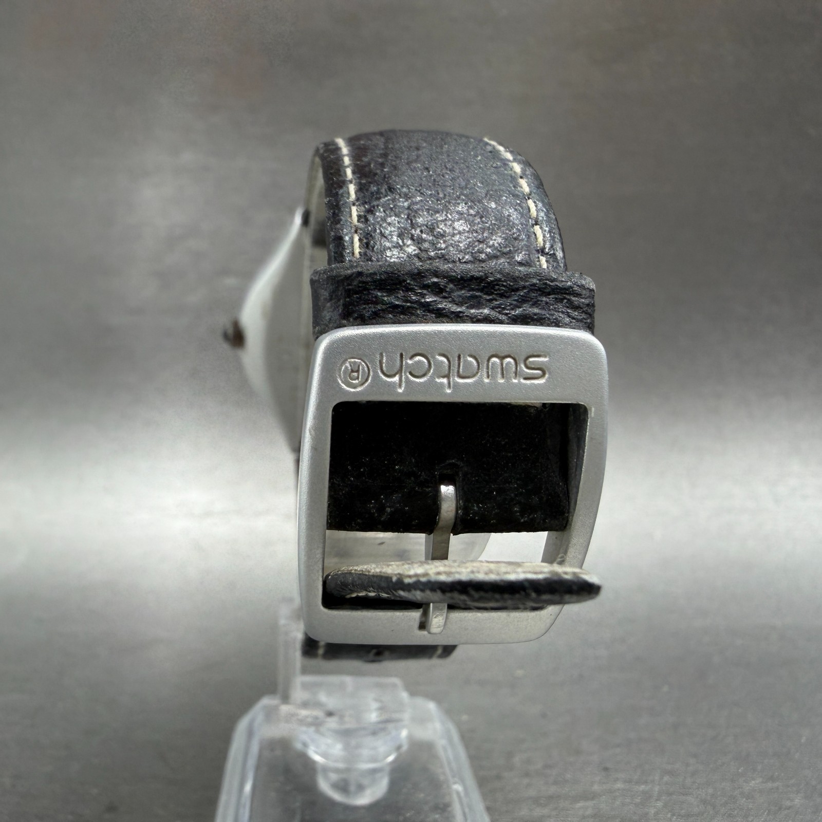 Swatch Irony Big Smoking Watch Men 37mm Gray Dial Aluminum Date Round New Batt