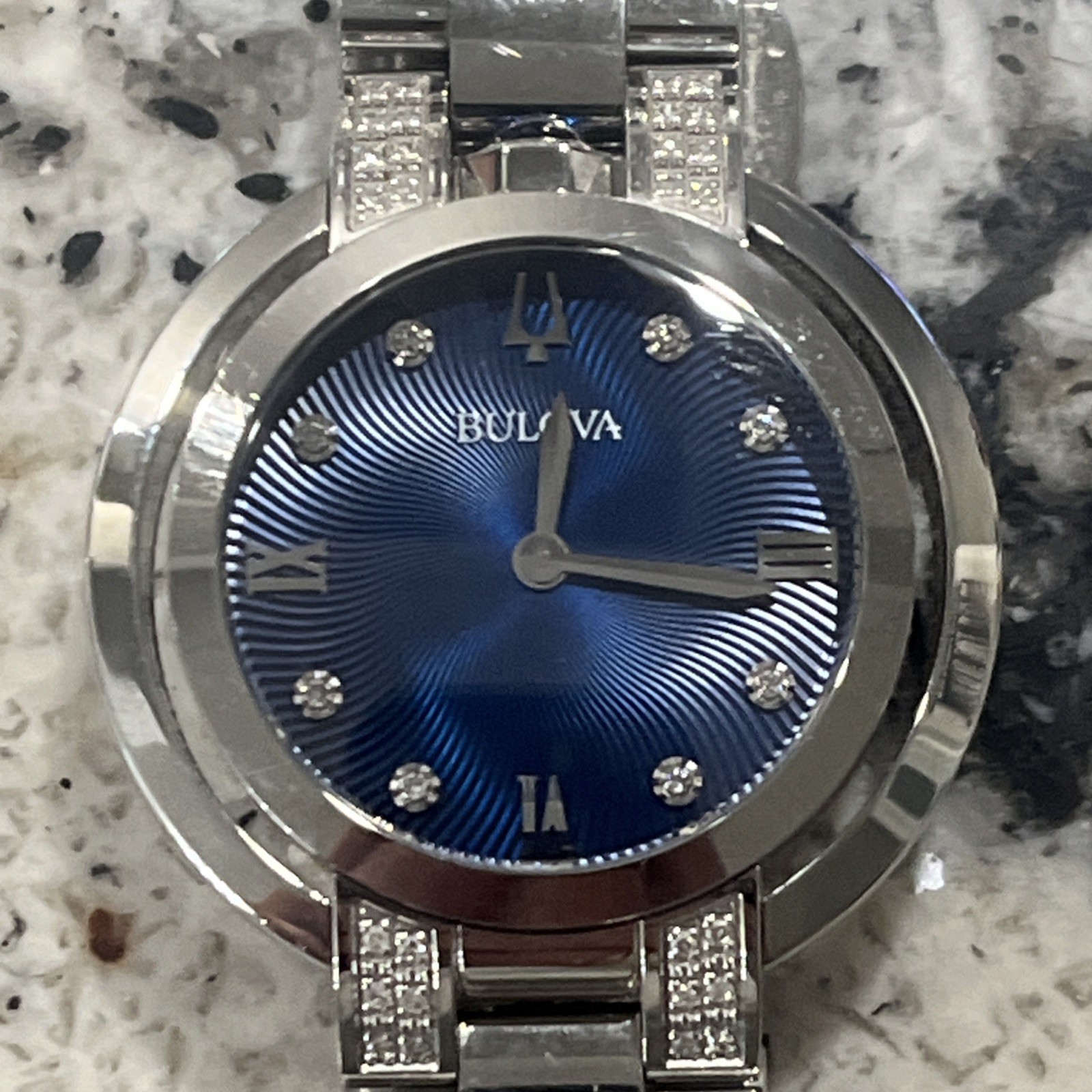Bulova Women’s Classic Quartz Gemmed Silver Stainless Steel Watch 35 MM 96R225