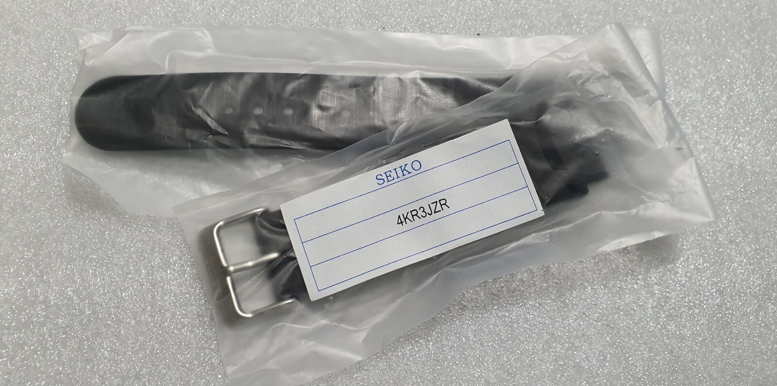Seiko 4KR3JZR 4KR3NZR Genuine Black Plastic/Resin Strap by Seiko 20mm/2.0cm