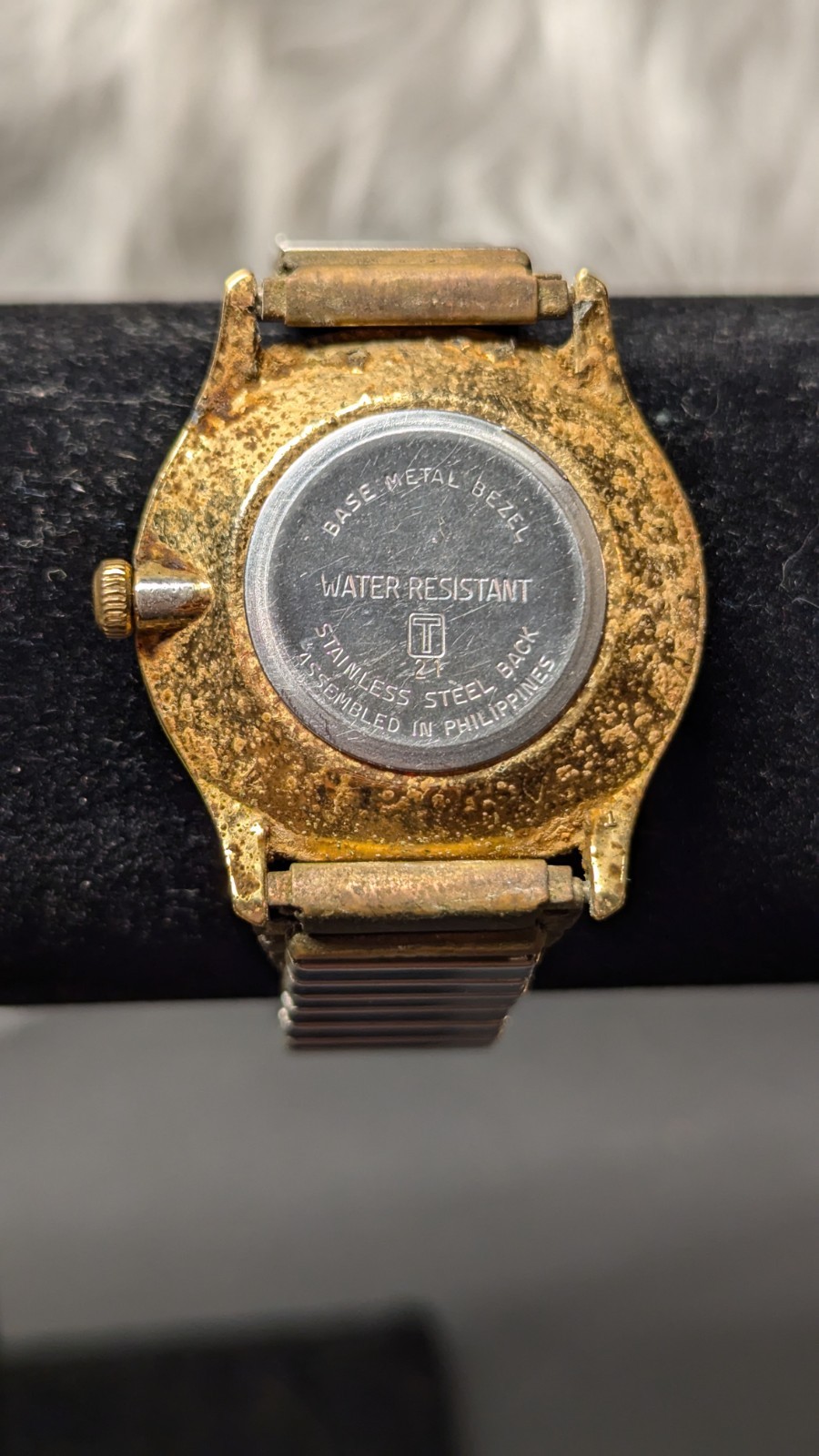 Vintage Timex Watch Gold Tone Stretch Band For Parts Or Repair 7.5″ Philippines