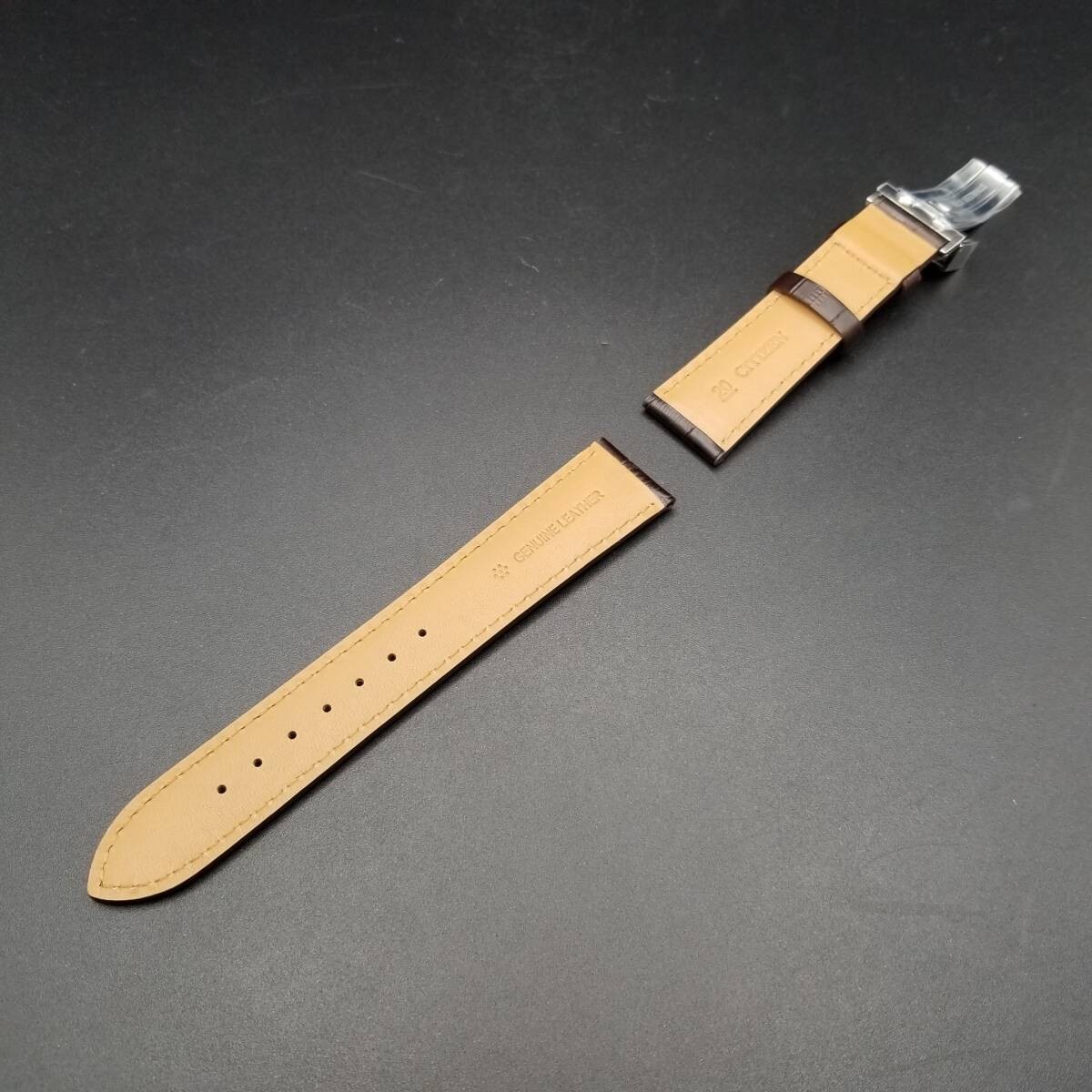 Citizen 20mm Watch Strap Citizen Collection NP1010 01A Leather Band Brown with D