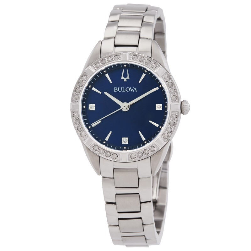 Bulova 96R243 32mm Stainless Steel Case, Stainless Steel Band, Women’s Watch