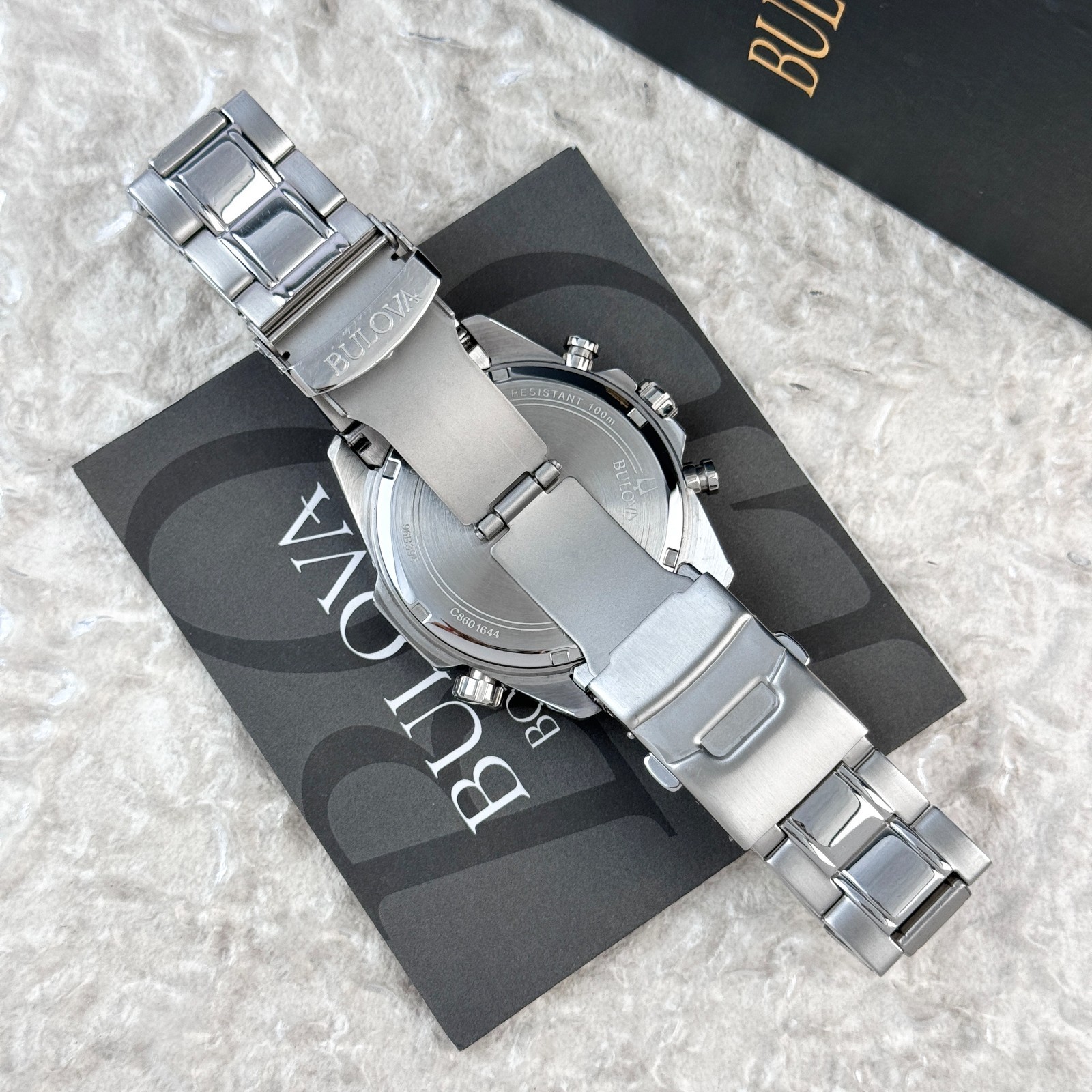 Bulova Marine Star Green Dial Stainless Steel Chronograph Men’s Watch 96B396
