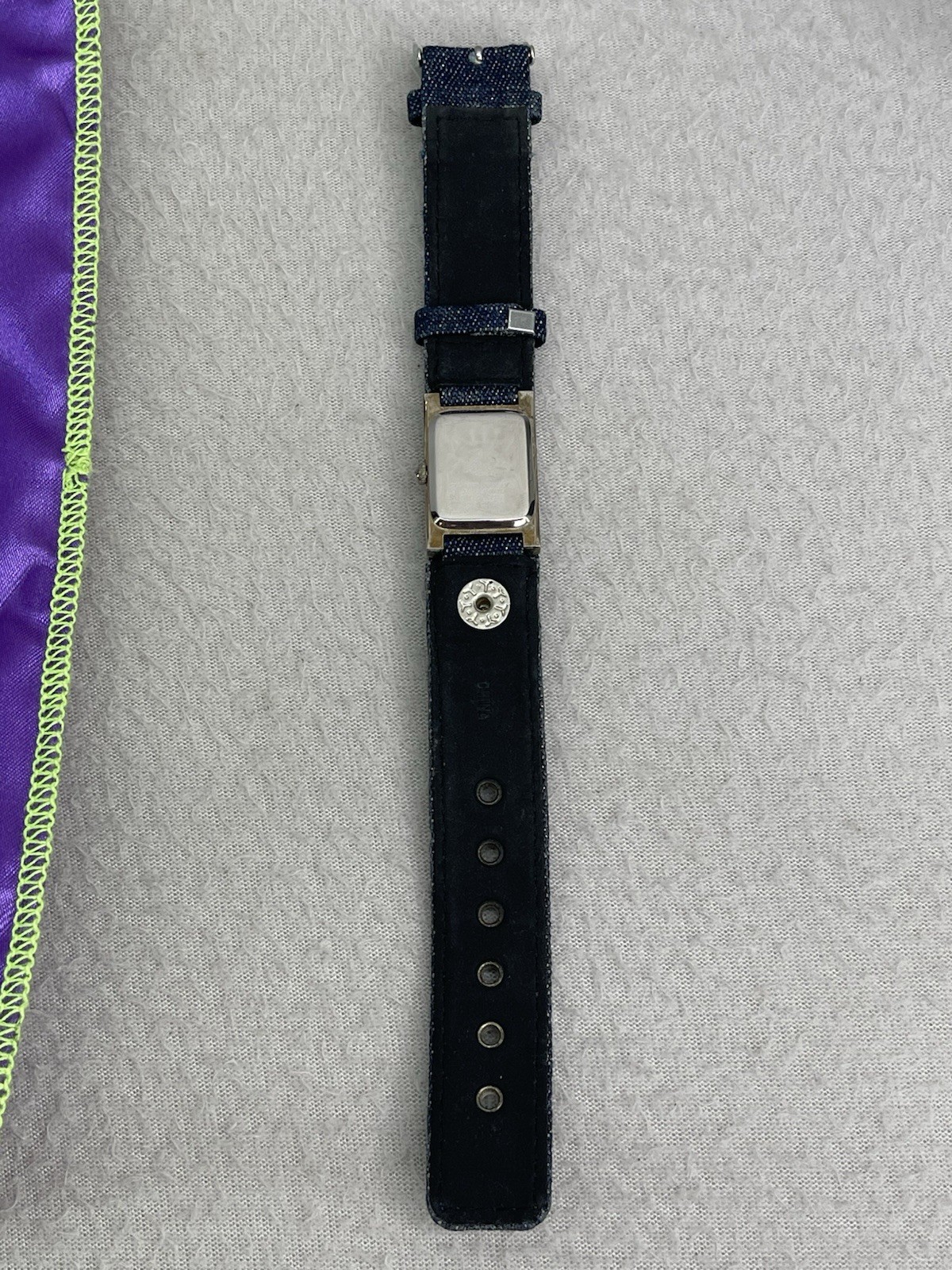 Vintage Y2K Mudd Denim Snap Watch Purple Case Over Face READ