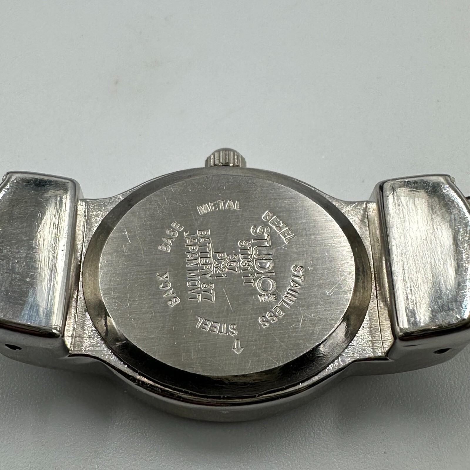 Studio Time Watch Women Silver Tone Crystal Bezel Abalone Inlay Band New Battery