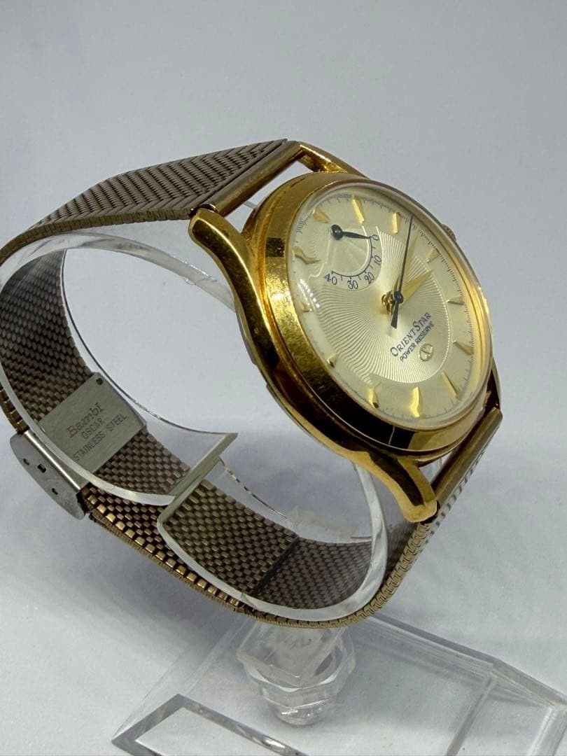 ORIENT STAR EW00 A0 Automatic Watch Men’s Power Reserve Gold Dial Case Working