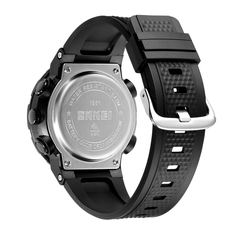 Men Digital Stopwatch Alarm Sport Watch Daily Water Resistant Rubber Wristwatch