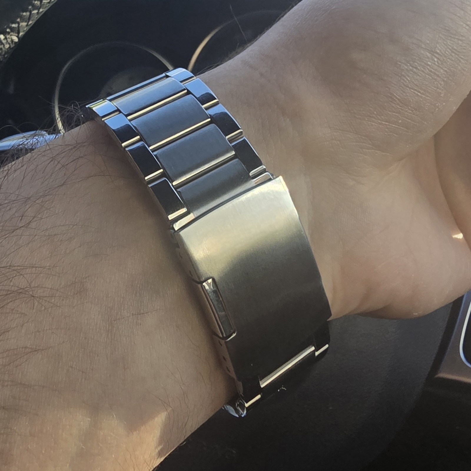 Silver QlockTwo Inspired Word LED Text Display Stainless Steel Watch