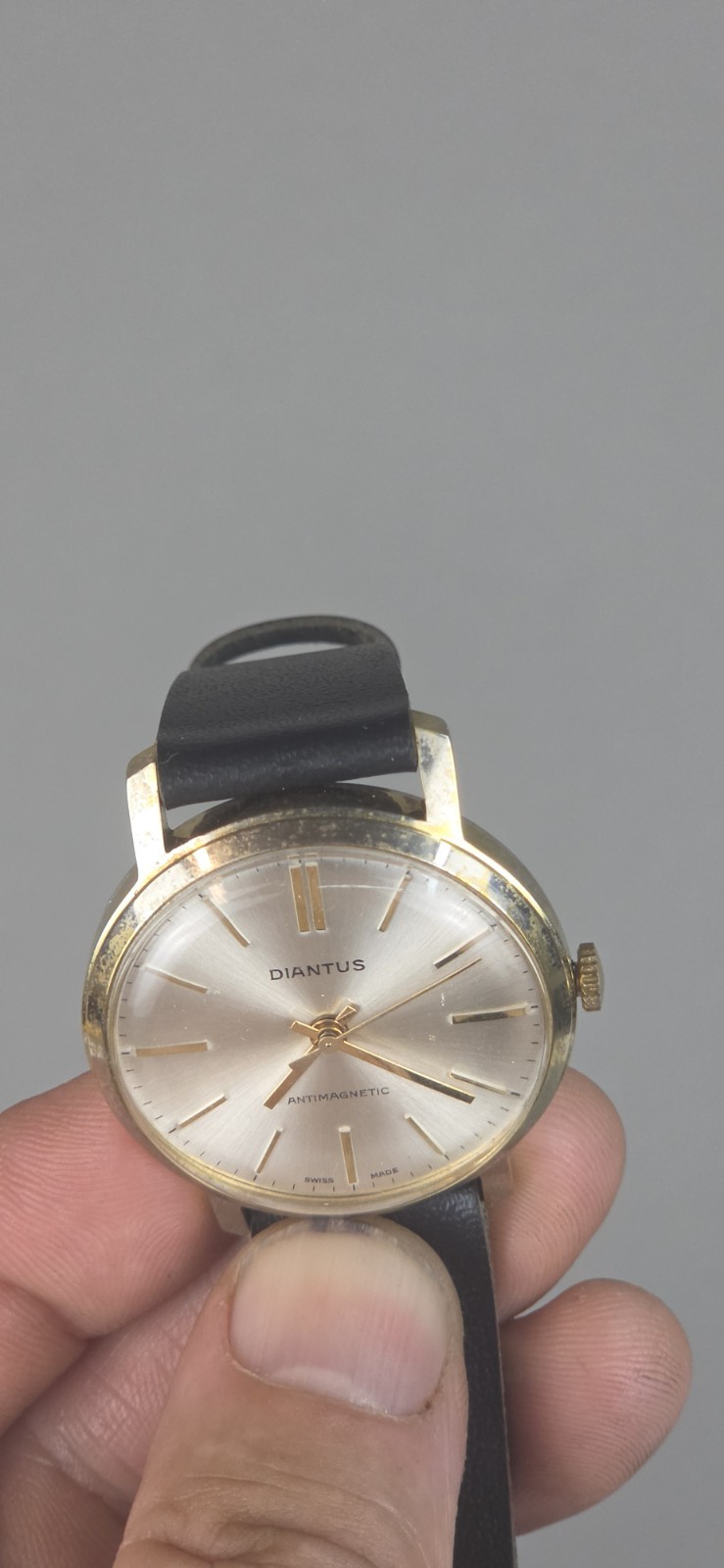 Vintage Diantus Antimagnetic Swiss Made Mechanical Men’s Watch,Runs