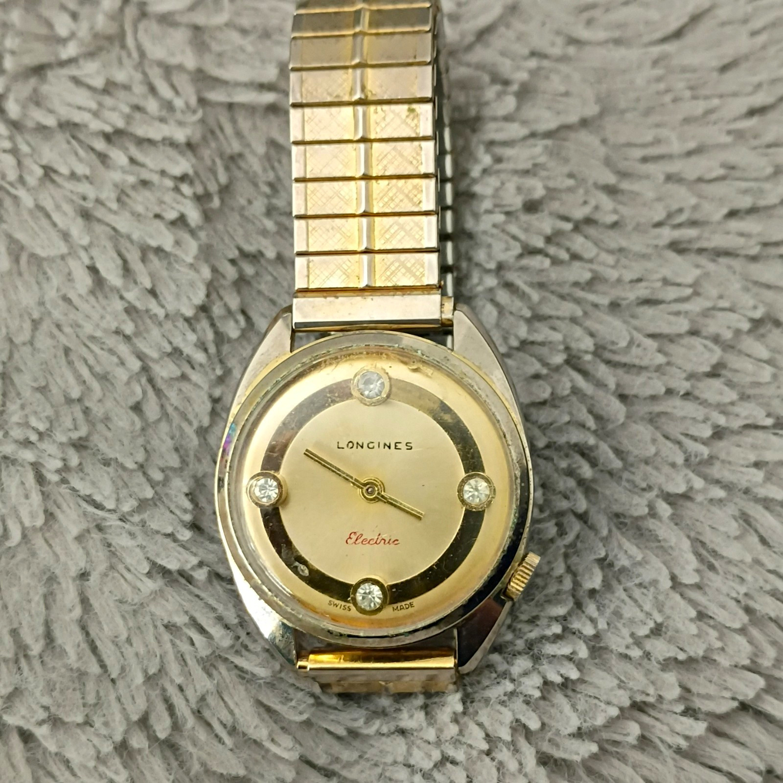 Longines Electric Swiss Made Vintage Women’s Analog Gold Dial Diamond Markers