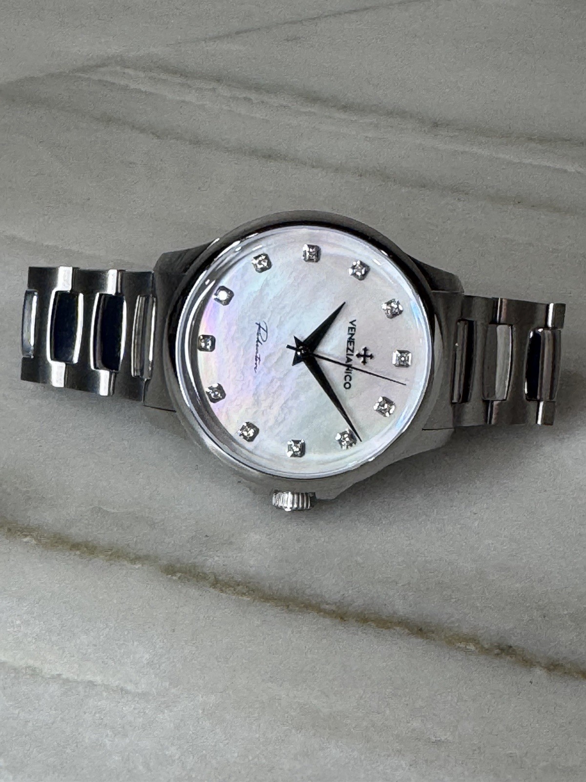 Venezianico Redentore Automatic MOP Dial Diamond Markers SS Complete Set