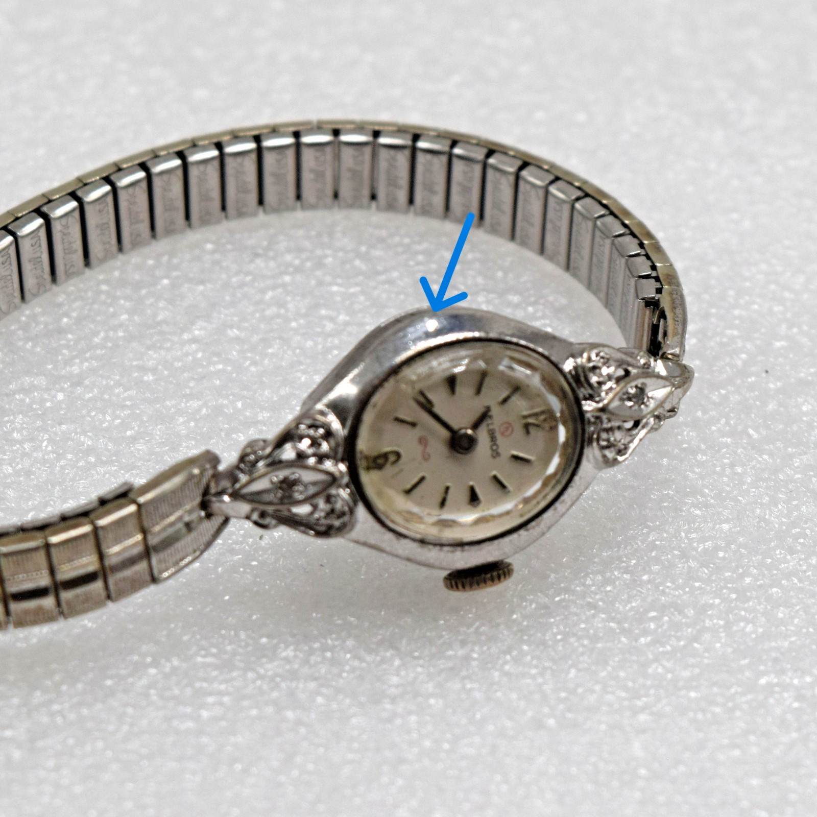 Midcentury Helbros Diamond Accent Swiss FHF Cocktail Watch–All Original, Runs