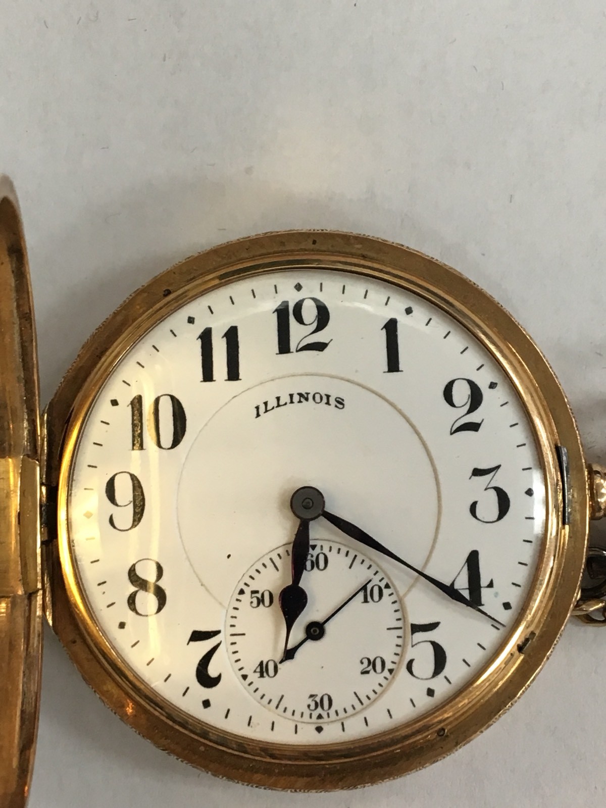 Illinois Pocket Watch Bunn Special 14K Tri Color gold case Model 8, 16S