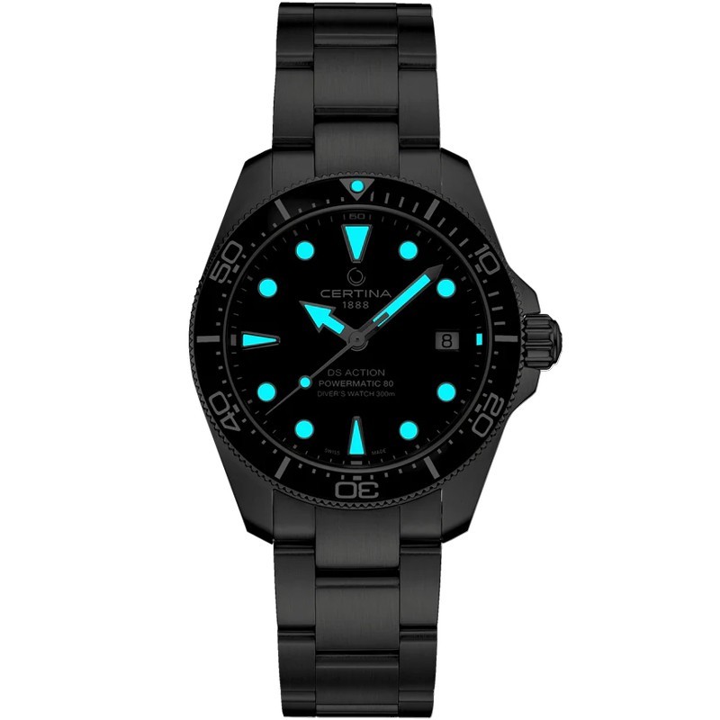 Certina DS Action Diver 38mm Powermatic 80 Black Dial Men’s Watch C0488071105100