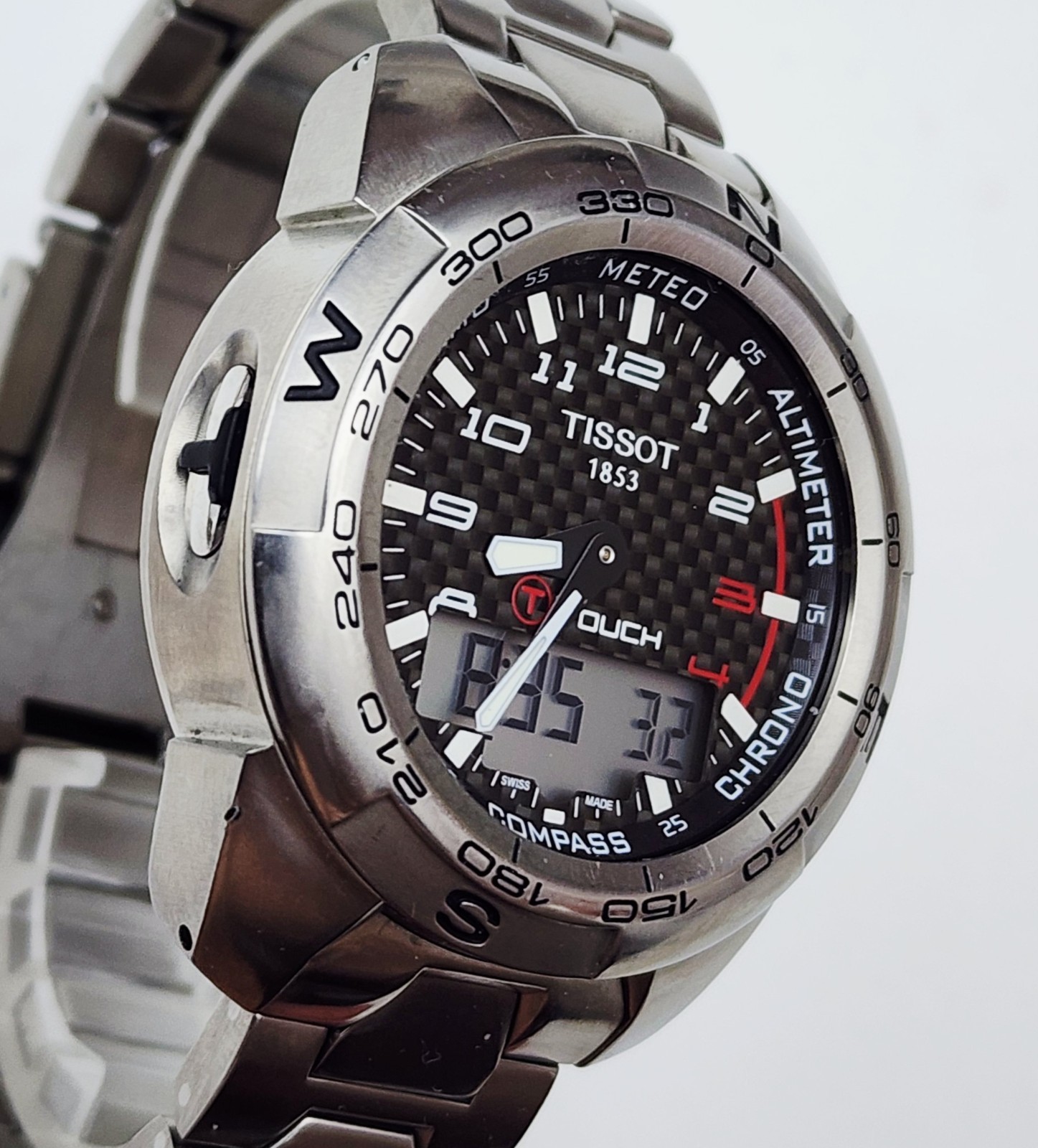 Men SWISS TITANIUM TOUCH SCREEN Watch TISSOT “Expert” T013420A. Compass. Alarm*
