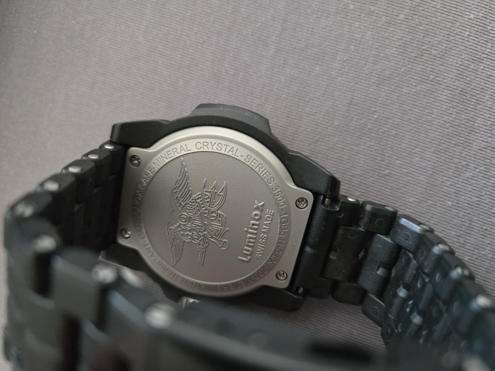 LUMINOX 3500- Navy Seal Black Quartz Men’s Watch. Upgraded band. Excellent!