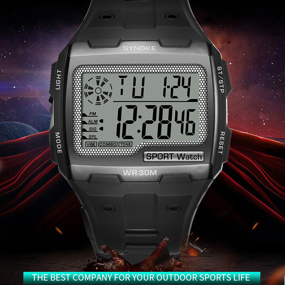 Men’s Waterproof Watch Military Tactical LED Backlight Display Sports Wristwatch