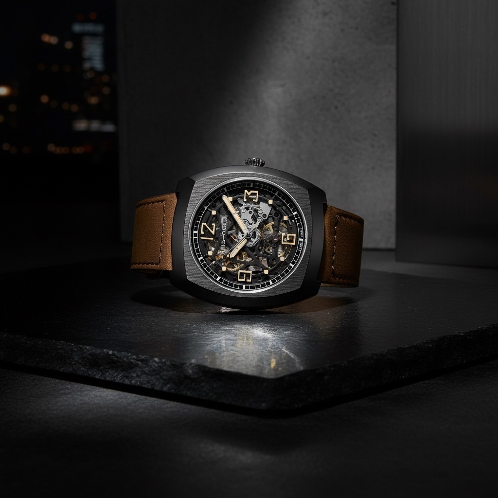 Seagull Automatic Skeleton Watch Tonneau Luminous Mechanical Watch 849.27.6094K