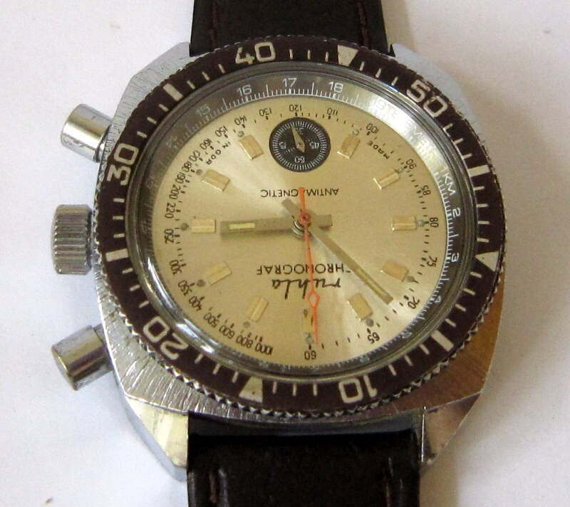 VINTAGE EXCELLENT DDR GERMANY RUHLA FLYBACK DIVER CHRONOGRAPH, SERVICED, 1970’s