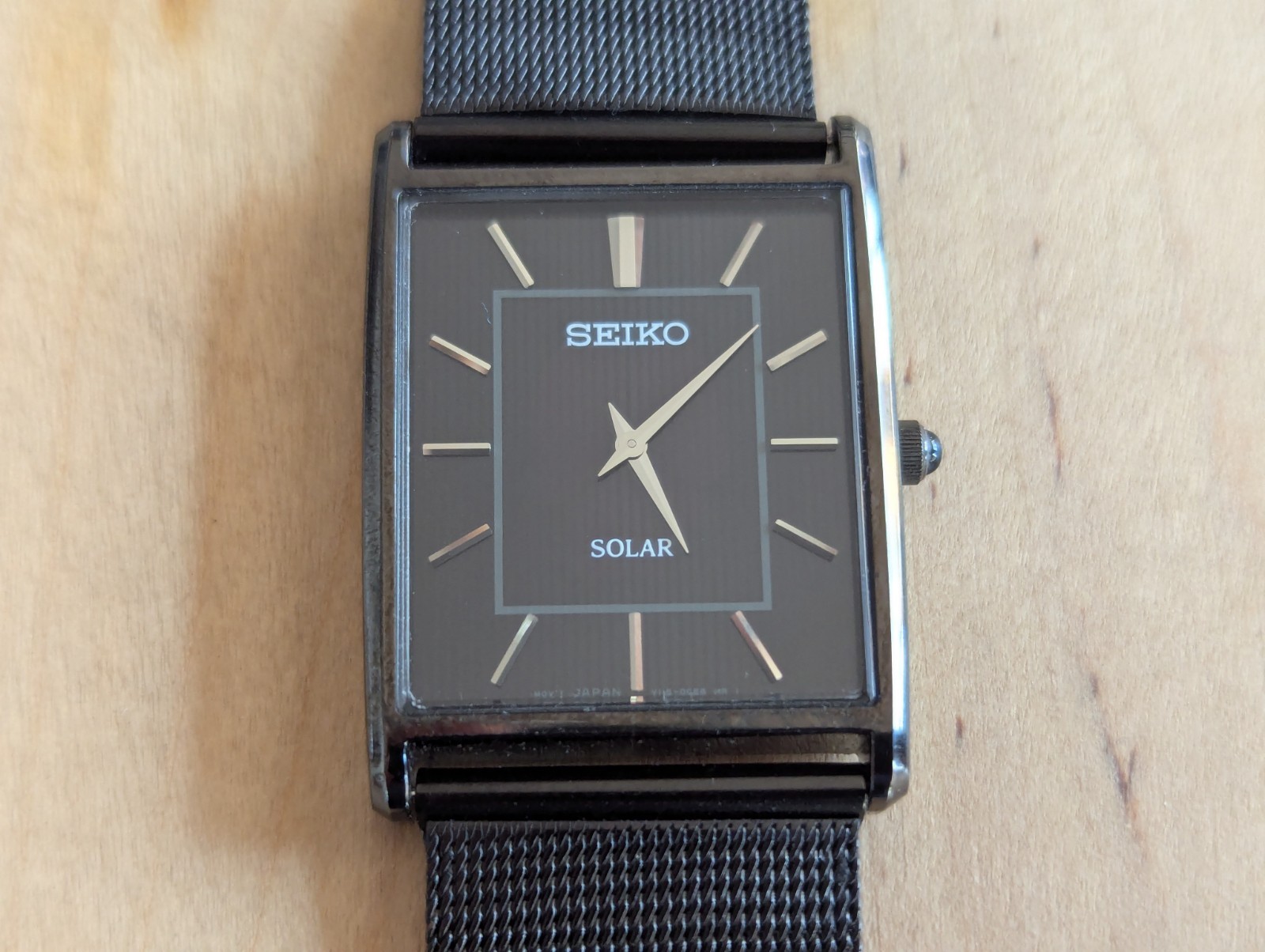 Seiko SUP881 Tank Style Quartz Solar Watch