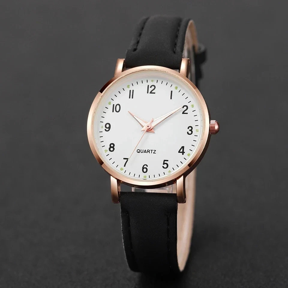 Women’s Watch Bracelet Leather Strap Band Luxury Woman Gift Quartz Round Dial
